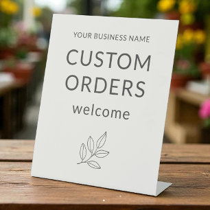 Signe De Table Commandes personnalisées bienvenues Minimaliste En