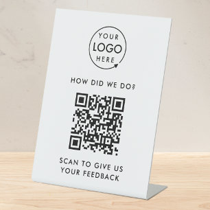Signe De Table Commentaires du client Examen du code QR Évaluatio