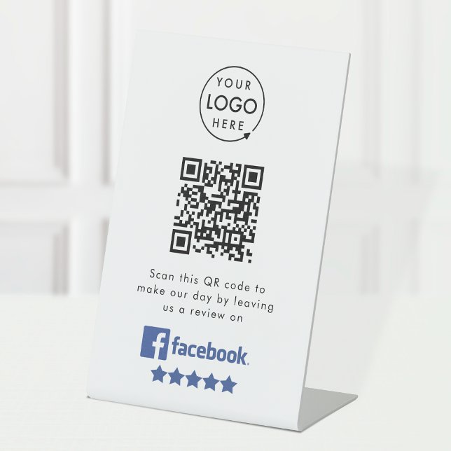 Signe De Table Commentaires Facebook | Business Review Link QR Co (Gain Facebook reviews & grow your business with this rating request editable tabletop sign.)