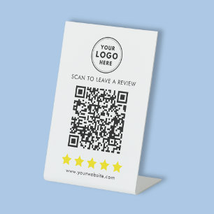 Signe De Table Commentaires sur le logo professionnel et le QR