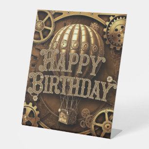 Signe De Table Conception d'anniversaire d'aventure Steampunk