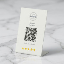 Conception de critique QR de bistro moderne blanc