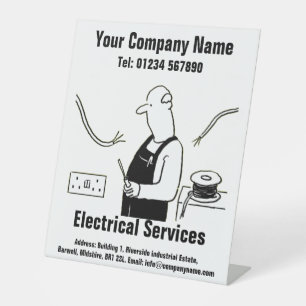 Signe De Table Conception de dessin pour services électriques