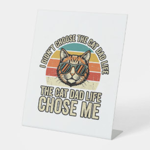 Signe De Table Conception de T-Shirt Vintage Cat Dad Life Chose M