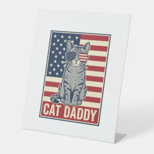 Signe De Table Conception de vecteur de chat patriotique Cat Dadd