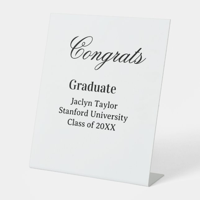 Signe De Table Congrats graduation name university name class of  (Recto)
