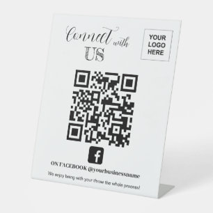Signe De Table Connectez-vous avec nous Facebook QR code