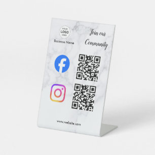 Signe De Table connectez-vous avec nous instagram facebook médias
