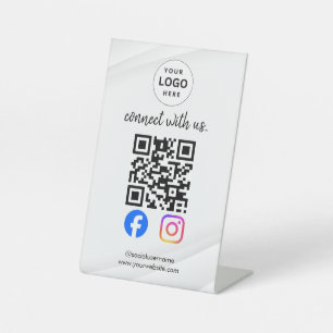 Signe De Table connectez-vous avec nous instagram facebook médias