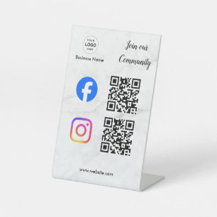 Signe De Table connectez-vous avec nous instagram facebook médias