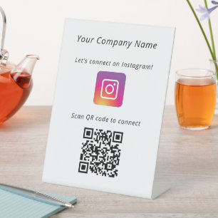 Signe De Table Connectons-nous au code QR des médias sociaux