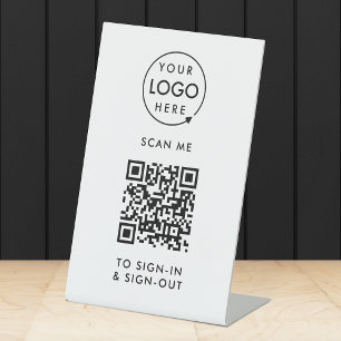 Signe De Table Connexion au code QR   Réception des employés visi