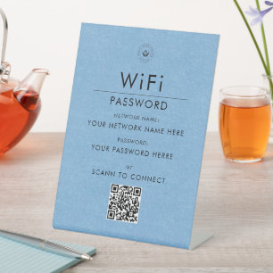 Signe De Table Connexion de code QR Wi-Fi personnalisé moderne av