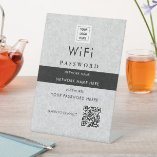Signe De Table Connexion de code QR Wi-Fi personnalisé moderne av