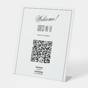 Signe De Table Connexion de code QR WiFi   Entreprise moderne
