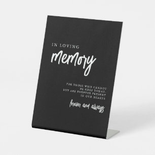 Signe De Table Connexion en mémoire d'amour Mariage noir et blanc
