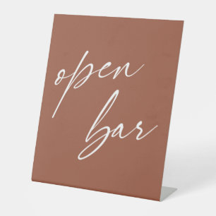 Signe De Table Contemporary Handwriting Open Bar Terracotta