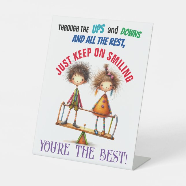 SIGNE DE TABLE CONTINUEZ À SOURIR (Recto)