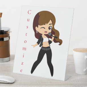 Signe De Table Cool fille chante Karaoke Thunder_Cove