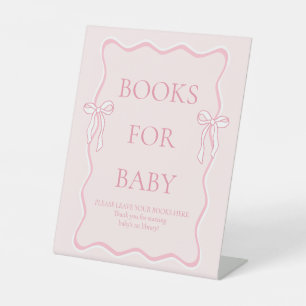 Signe De Table Coquette Bow Baby shower Bow Livres pour bébé