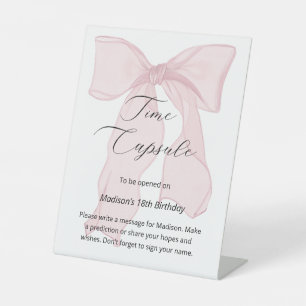 Signe De Table Coquette Bow rose 1er Anniversaire heure Capsule
