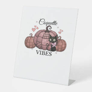 Signe De Table Coquette Citrouille rose Chat classique T-shirt