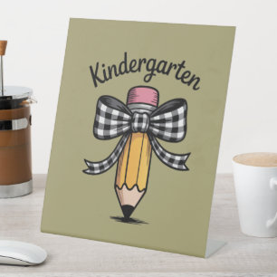 Signe De Table Coquette crayon noeud papillon enseignante de mate