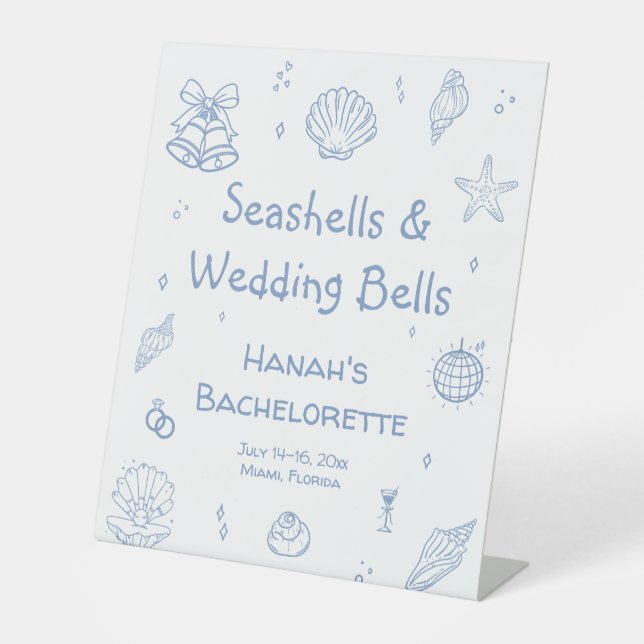 Signe De Table Coquillages et cloches Mariages Bachelorette Party (Recto)