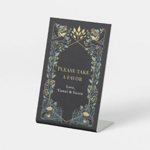 Signe De Table Corbeau gothique enchanté mariage floral Faveur