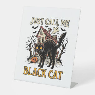 Signe De Table Costume de chat noir Maison hantée Funny Halloween