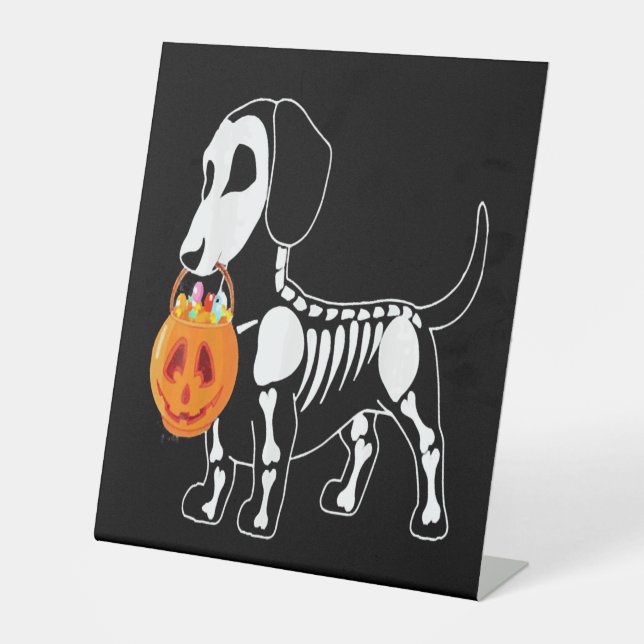 Signe De Table Costume de chien d'Halloween (Recto)