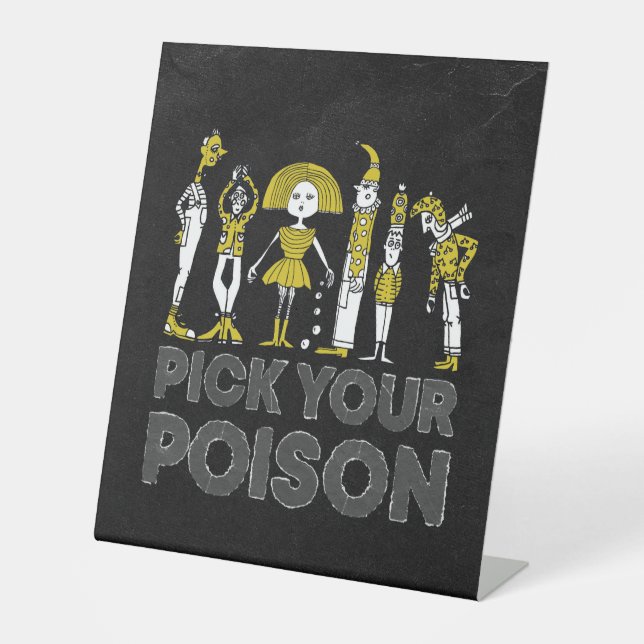 Signe De Table Costume d'Halloween Boissons Pick Your Poison (Recto)