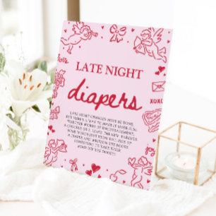 Signe De Table Couches de nuit pour bébé rose rouge Saint-Valenti