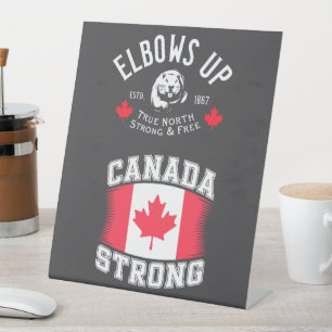 Signe De Table Coudes vers le haut Canada fort