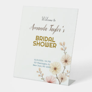 Signe De Table Couleur Or Blanc Minimaliste Douche nuptiale