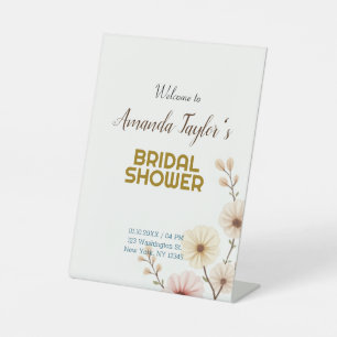 Signe De Table Couleur Or Blanc Minimaliste Douche nuptiale