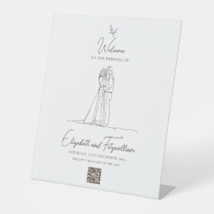 Signe De Table Couple romantique minimaliste Fleurs nuptiales Bie
