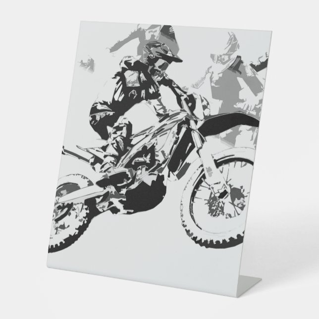 Signe De Table Course pour gagner - Motocross Racers (Recto)