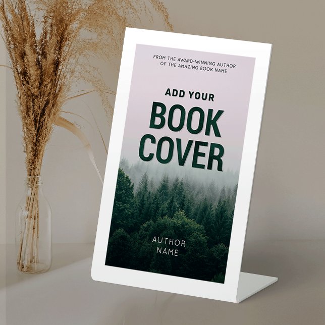Signe De Table Couverture du livre Simple auteur signataire du li (Simple design Custom Book Cover Pedestal Sign)