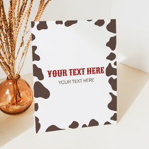 Signe De Table Cowboy Rodeo Western Wild West Custom Party