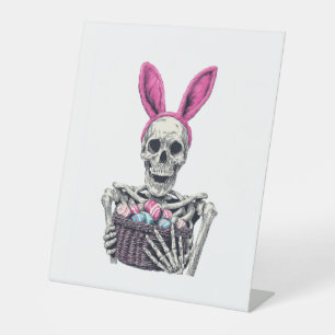 Signe De Table Crâne de Pâques – squelette de lapin drôle