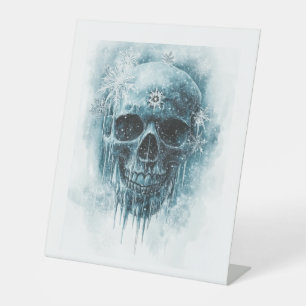 Signe De Table Crâne gelé d'hiver