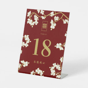 Signe De Table Cream Peach Blossoms Double Happiness Mariage