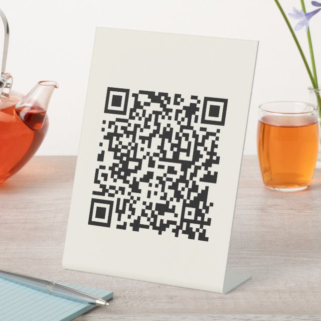 Signe De Table Créer instantanément un code QR | Modifiable blanc (In SItu)