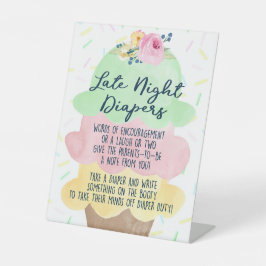 Signe De Table Crème de glace Diapeurs de nuit tardive Conseil de
