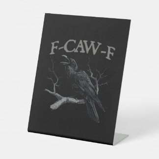 Signe De Table Crow, F-Caw-F Funny Bird Classic Vintage Style