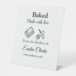 Signe De Table Cuit avec amour boulangerie entreprise ajouter nom