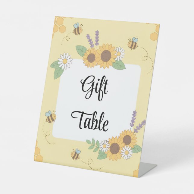 Signe De Table Custom 1st Bee-Day Table Sign  (Recto)