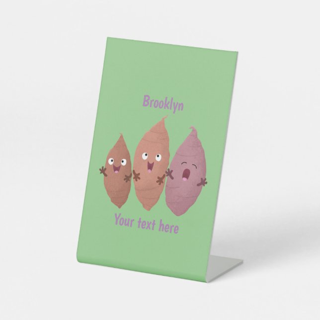 Signe De Table Cute chantant des patates douces caricaturales lég (Recto)