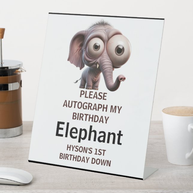 Signe De Table Cute Crazy elephant Farm Theme 1st Birthday (In SItu)